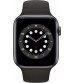 Apple Watch Series 6 44mm LTE - Zwart/Aluminium Zwarte Sportband